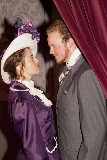 Liberty Thirsk and David Preston in character as Hon. Gwendolen Fairfax and Mr John Worthing. Photo by Sean McKibbin