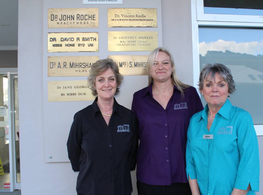 Helen Portus, Simone Mackenzie and Sandra Canning look forward to the official launch of the long-awaited medical centre. 	Photo supplied