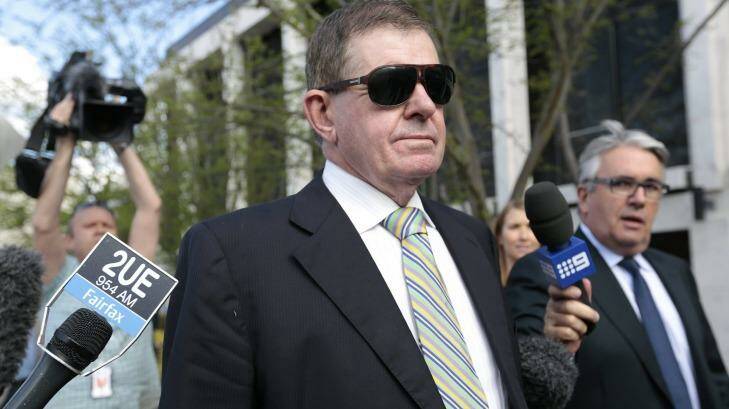 Appeal: Peter Slipper leaves the ACT Magistrates Court after appearing last month. Photo: Jeffrey Chan