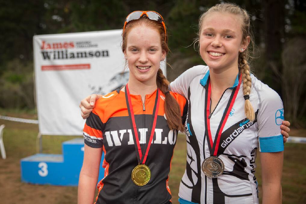 Sarah I'ons (left) and Ruby Wilson, who finished first and second in the 50km under-19s category at The Willow Enduro on Sunday. 				       Photo supplied