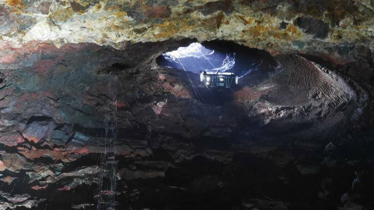 Inside view: the crater of Iceland's dormant Thrihnukagigur volcano. Photo: Nick Miller
