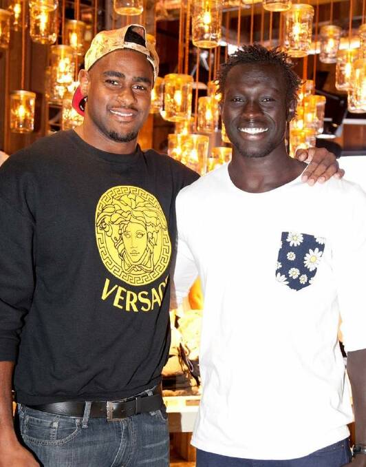 From left; Eric Wallace and Majak Daw at Superdry store launch, Emporium Melbourne. Photo: Fotogroup