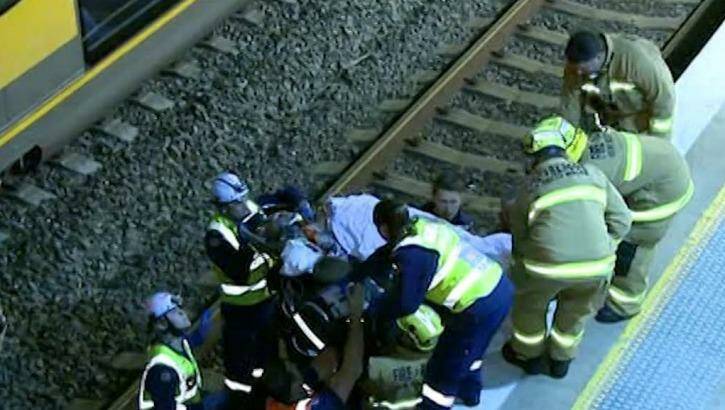 The man was trapped for an hour before emergency service workers could free him. Photo: Seven News