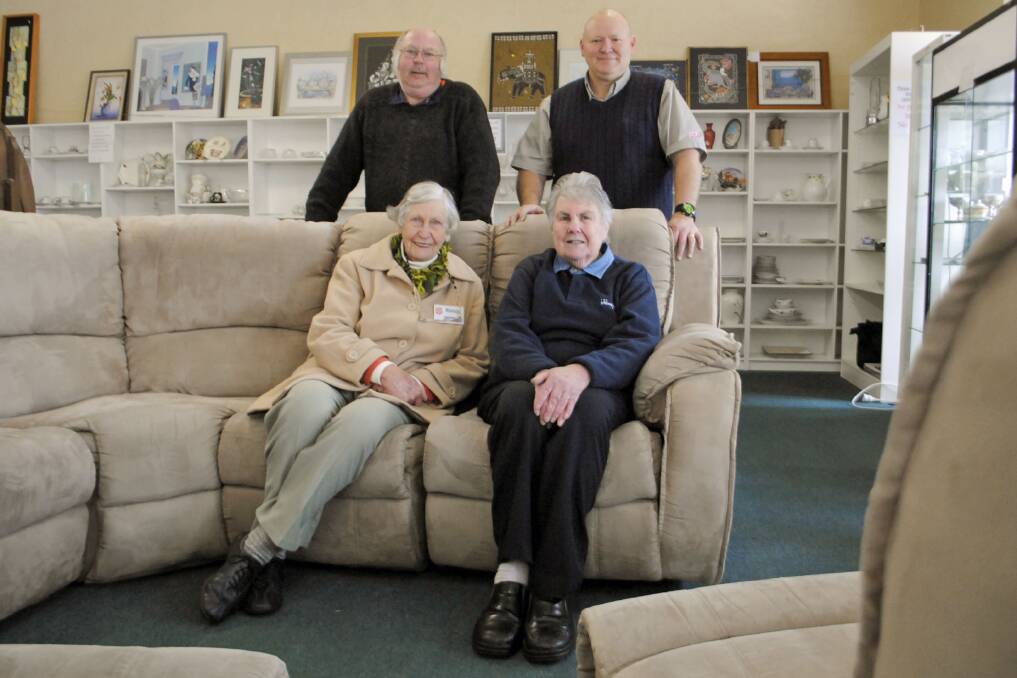 Kevin, Colin, Nancy and Daphne at the Salvation Army op shop in Bowral. Photo Ainsleigh Sheridan