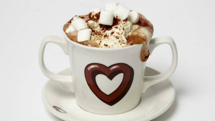 A decadent hot chocolate at York's Chocolate Story is piled high with marshmallows. Photo: Supplied