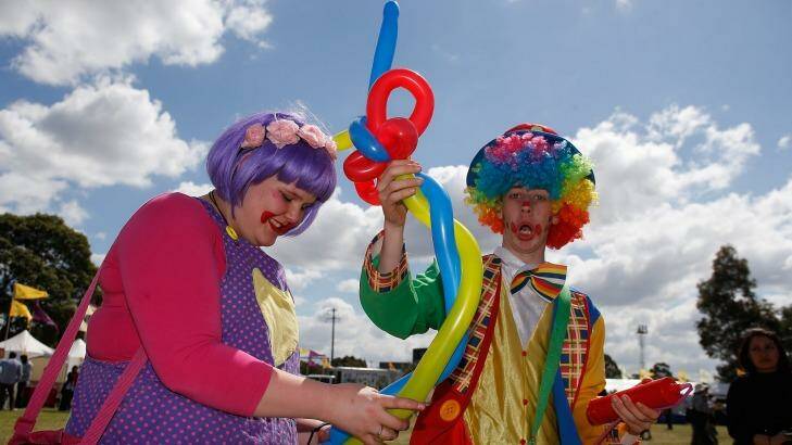 Clowning around: Fun was had by all at Auburn Festival, Wyatt Park. Photo: Daniel Munoz