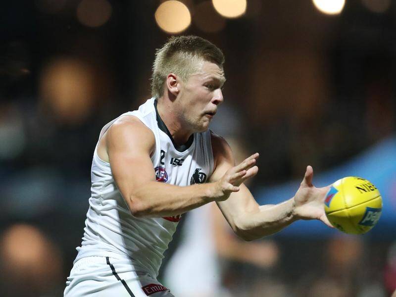 Jordan De Goey has played in a Collingwood intra-club match, days after being banished to the VFL.