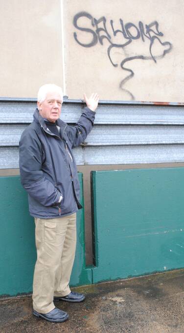 Empire Cinema building owner Gerry Kroon is livid about graffiti sprayed at the Bowral facility. Photo by Josh Bartlett