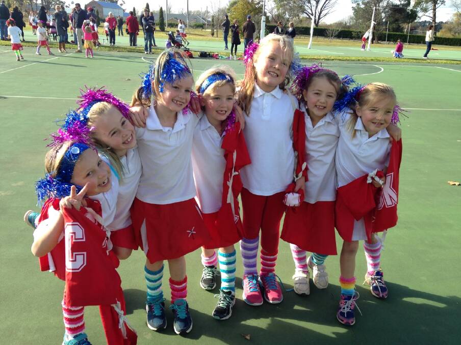 Ruby Wainberg, Ava Gillis, Sophia Terry, Annabelle Bow, Tika Conway, Grace Phillips and Amelia Dowe won the 2014 Crazy Hair and Sock Day. 		   Photo supplied