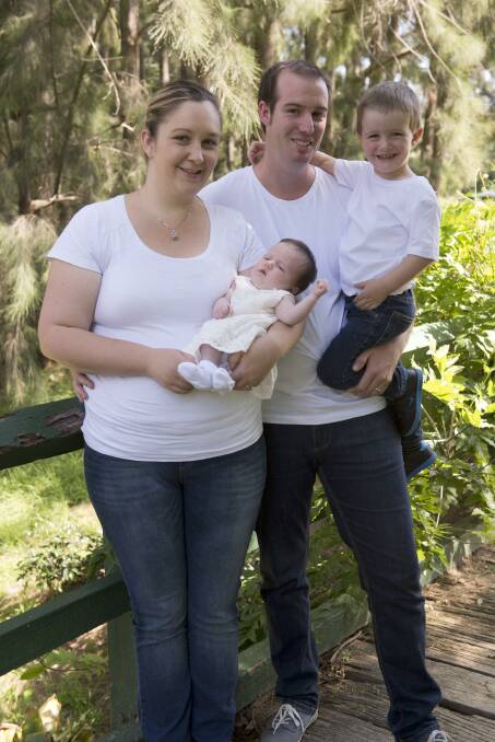 Korina Valentine in healthier times with husband Daniel and their children Hayden and Amelia. 	 
	Photo supplied