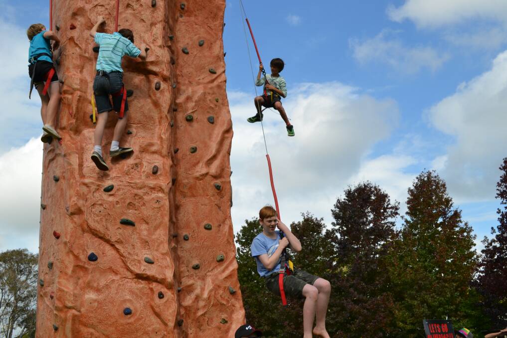 A rock wall is one of the many activities to keep kids happy at the Triple Zero Challenge at The Bradman Centre next Wednesday. Photo supplied