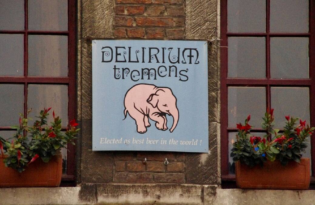 A popular beer in Belgium is called Delirium Tremens. This stuff packs such a punch they reckon it makes you see pink elephants. Photo by Geoff Goodfellow