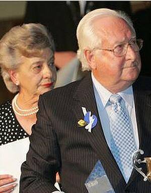 Sir Pat Goodman and his wife Hilary, Lady Goodman.