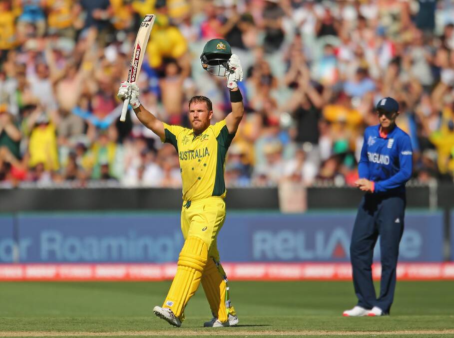 Australian opener Aaron Finch scored a crucial century in the team's first ICC Cricket World Cup game on Saturday. Photo: FDC