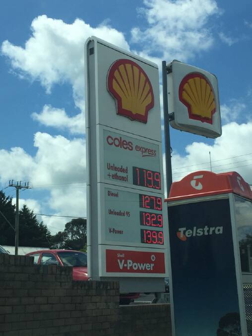 Petrol prices in Moss Vale at Coles Express on Friday.