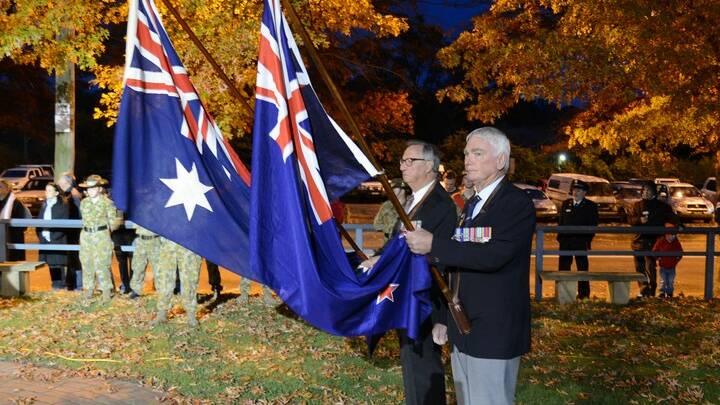 Flag Bearers Peter Watson (Australia) and Peter Beasley (New Zealand).