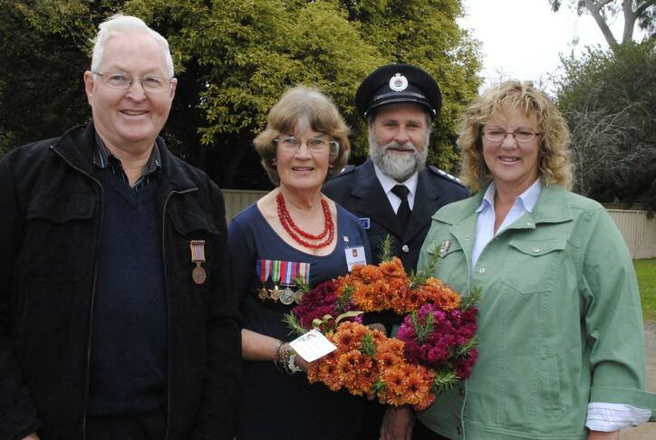 John Johnston, Katherine Wood, Phil Moore (Group officer, retired) and his wife Megan Moore at the Robertson Anzac Service.