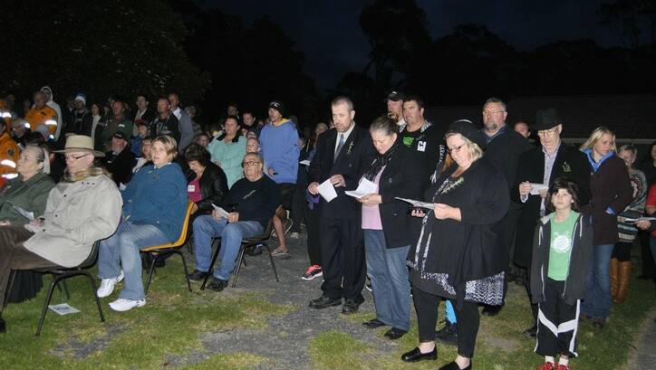 People gathered at the Hill Top dawn service. Photo by Dominica Sanda
