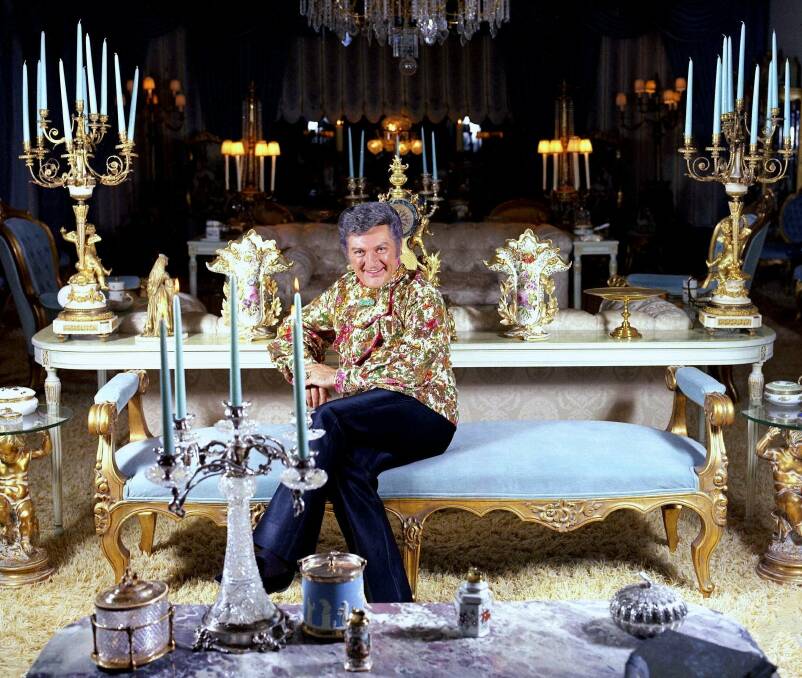 LIBERACE among the opulence of his totally over-the-top sitting-room. Photos supplied