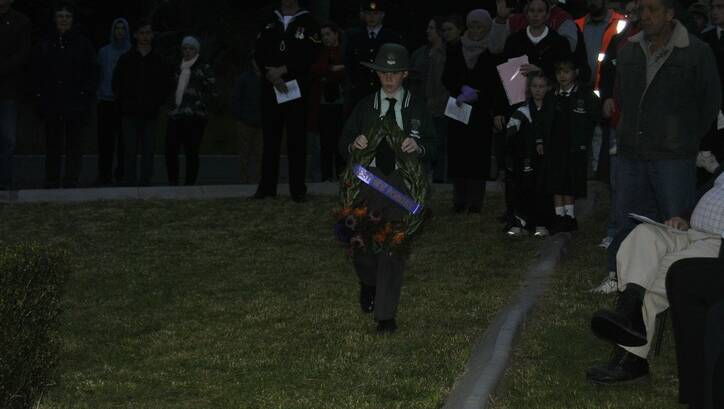 Laying of the wreaths at Hill Top dawn service. Photo by Dominica Sanda