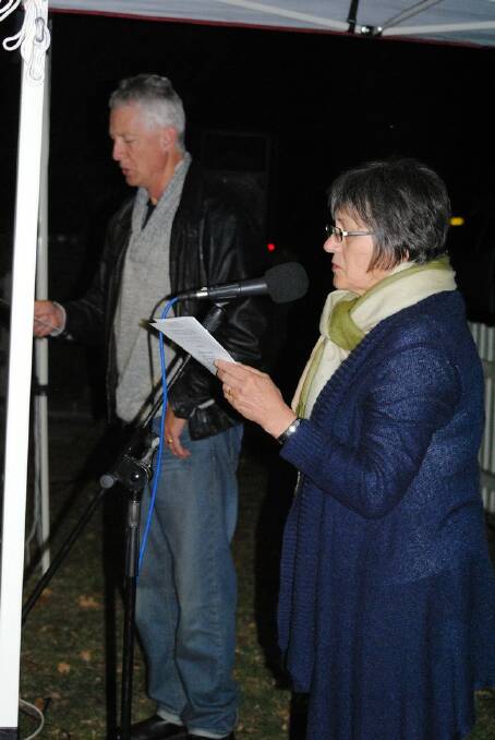 Residents of Berrima joined in the psalms for the dawn service. 