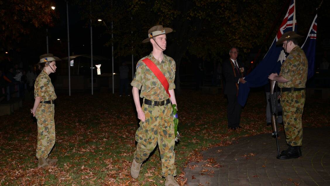 A Chevalier College Cadet at the Bowral Dawn Service.