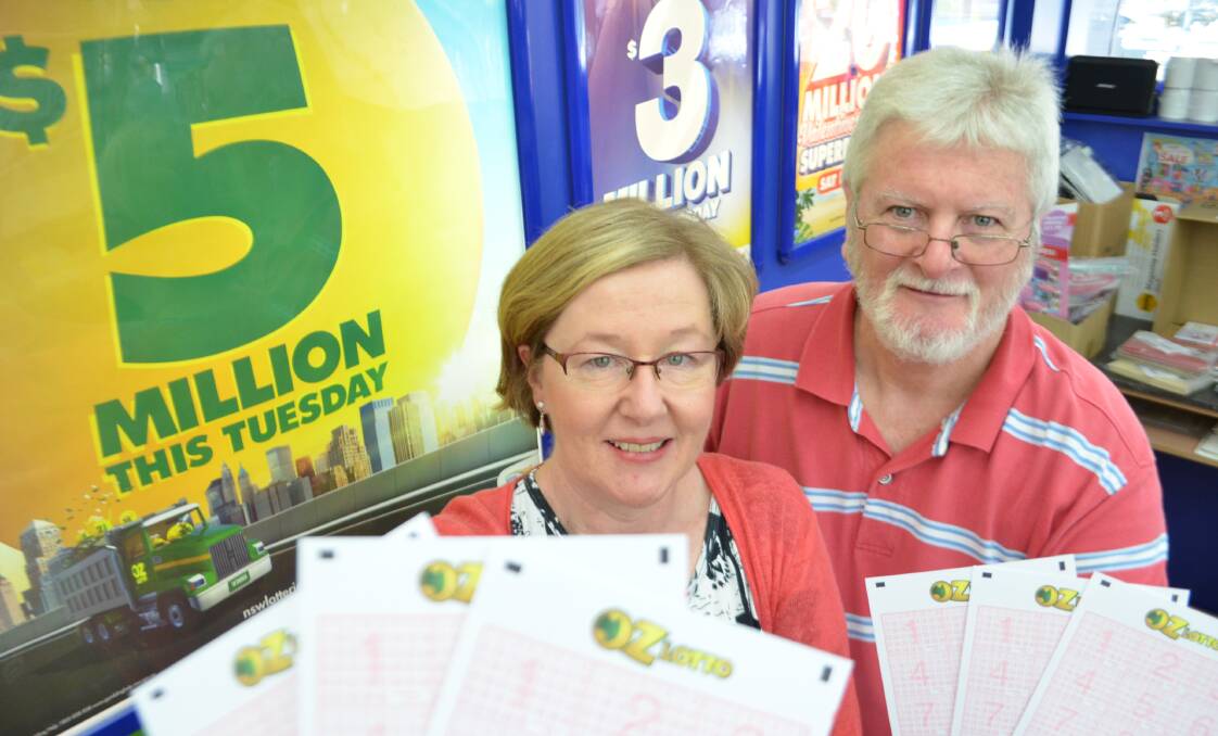 Cameron's Newsagency owners Pauline and David Hastings are thrilled to have sold a $5 million winning ticket. Photo by Emma Biscoe