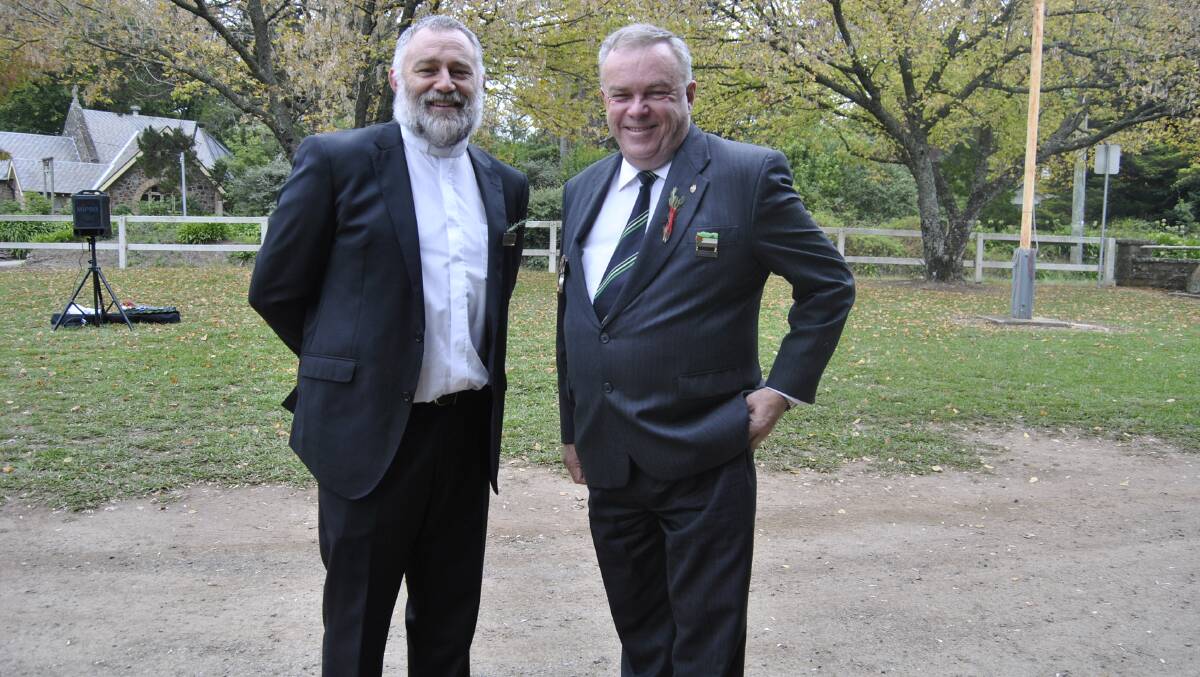 Jeremy Tonks and Ian Scandrett before the Exeter march and service. Photo by Dominica Sanda