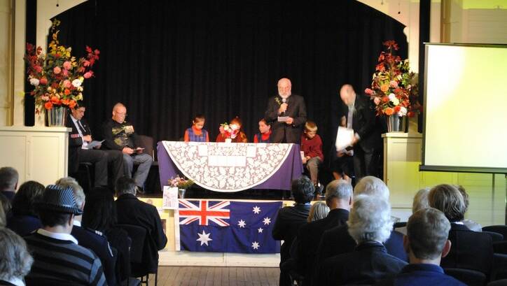 The hall was packed for the Burrawang Anzac Service.