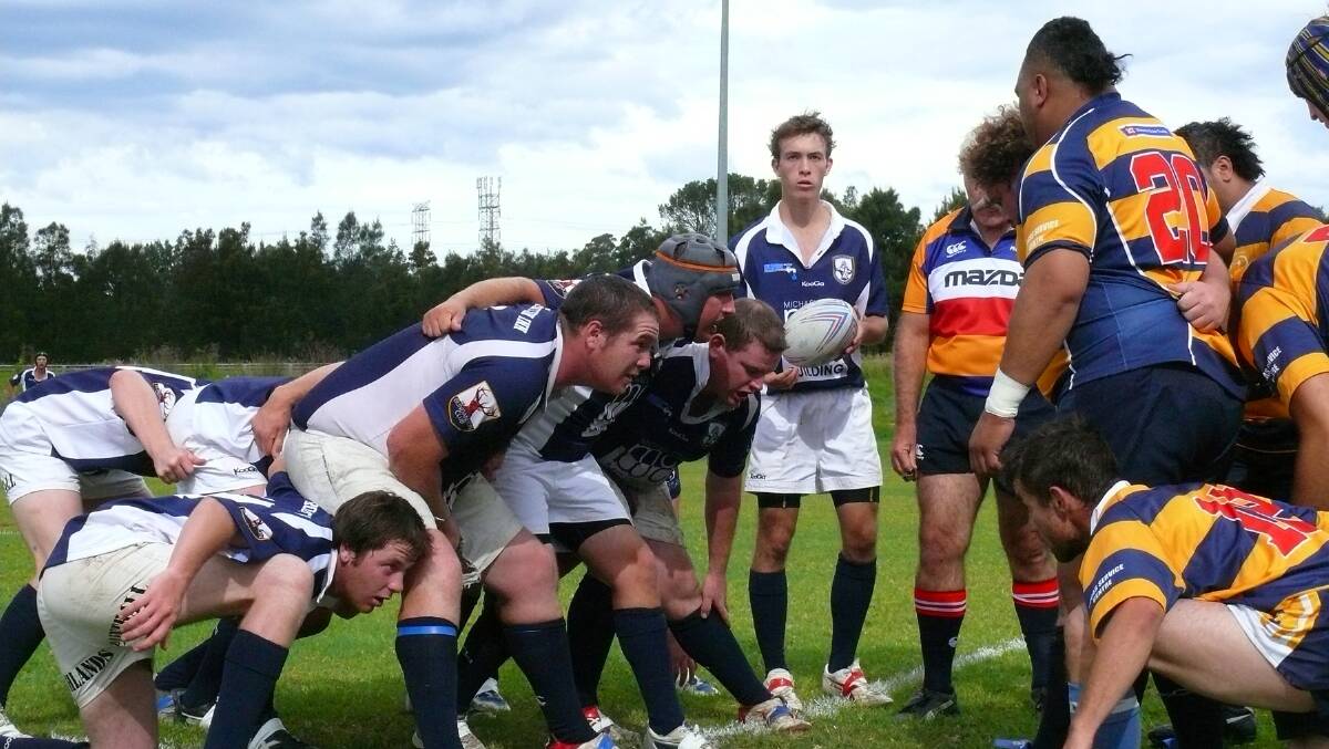Bundanoon Rugby players ready to pack the scrum.
