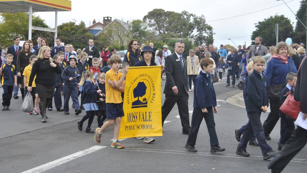 Moss Vale Public School joined the ANZAC Day march at Moss Vale. Photo by Dominica Sand