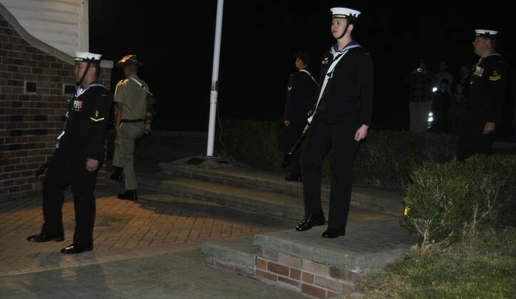 Catafalque party marching to position at Hill Top dawn service. Photo by Dominica Sanda