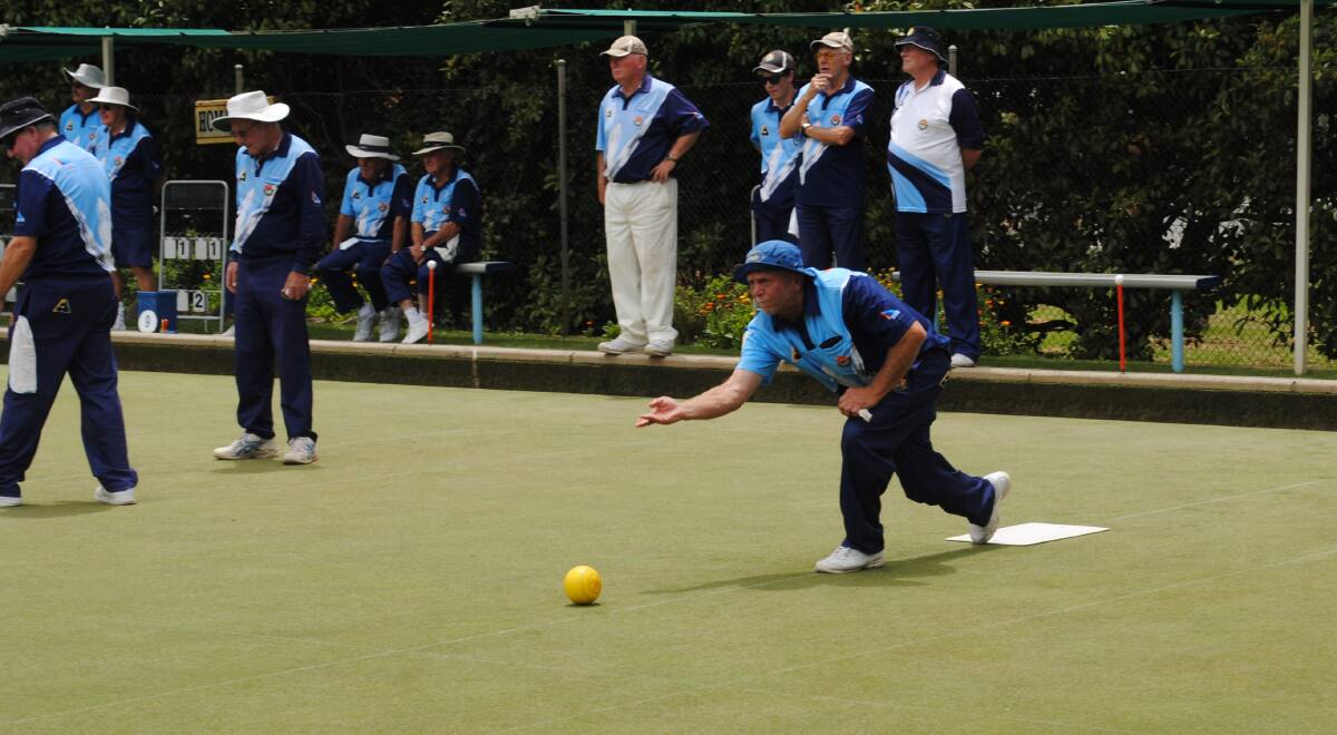 Mick Spong and his team will compete for the club fours title at Bowral Bowling Club on Saturday. Photo by Dominica Sanda