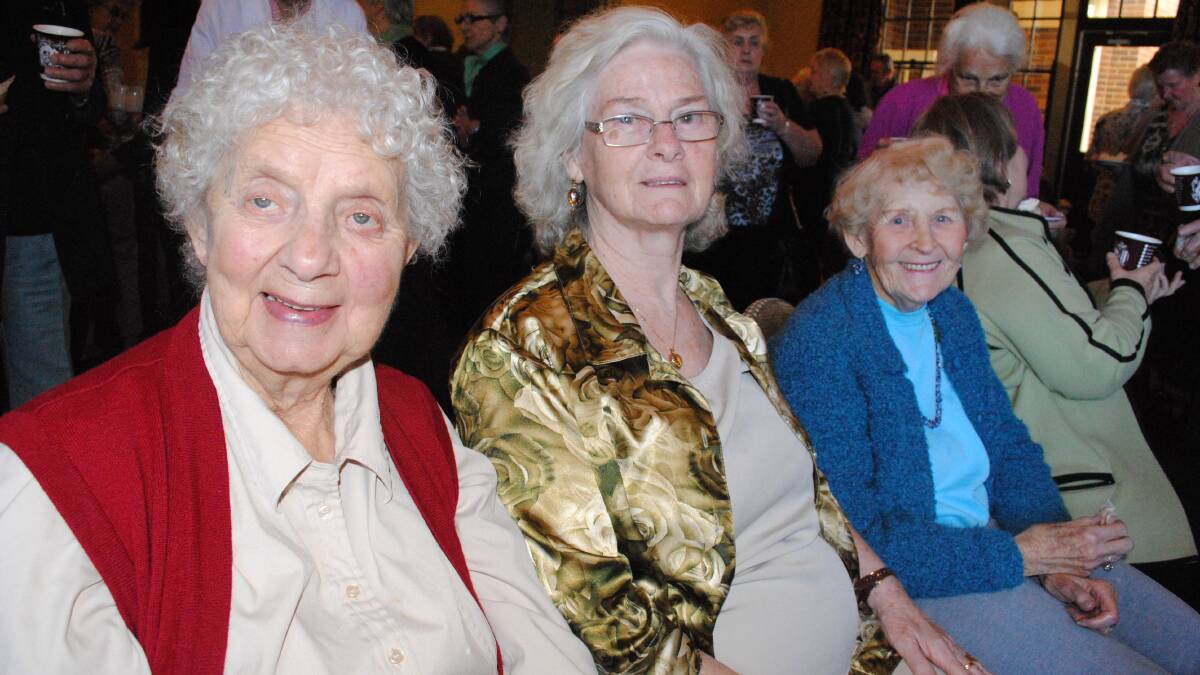 Agnes Dae Rouw, Kathleen Price and Beryl Morris at Annersley Ballroom for Seniors Week last year. Photo by Eliza Winkler