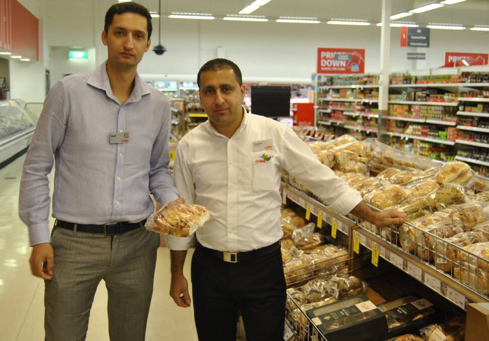 Regional manager Naif Coralic (left) and store manager Charles Antwan (left) show off the new bakery range.
