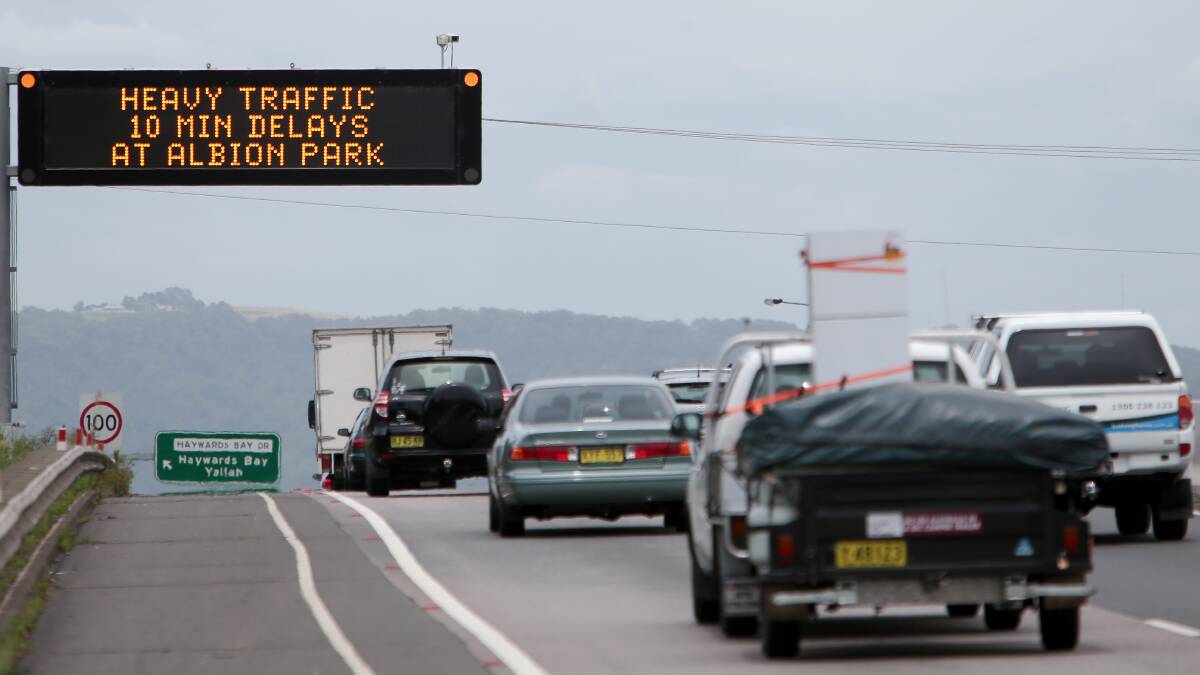 FILE PHOTO: Heavy traffic southbound on the Princes Highway approaching Albion Park Rail during the Christmas period last year. Picture: Adam McLean