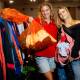Ayla Vaessen and Mia Paton with bags of clothing they purchased at the Vintage Kilo Sale at UOW on Saturday, April 27, 2024. Picture by Anna Warr