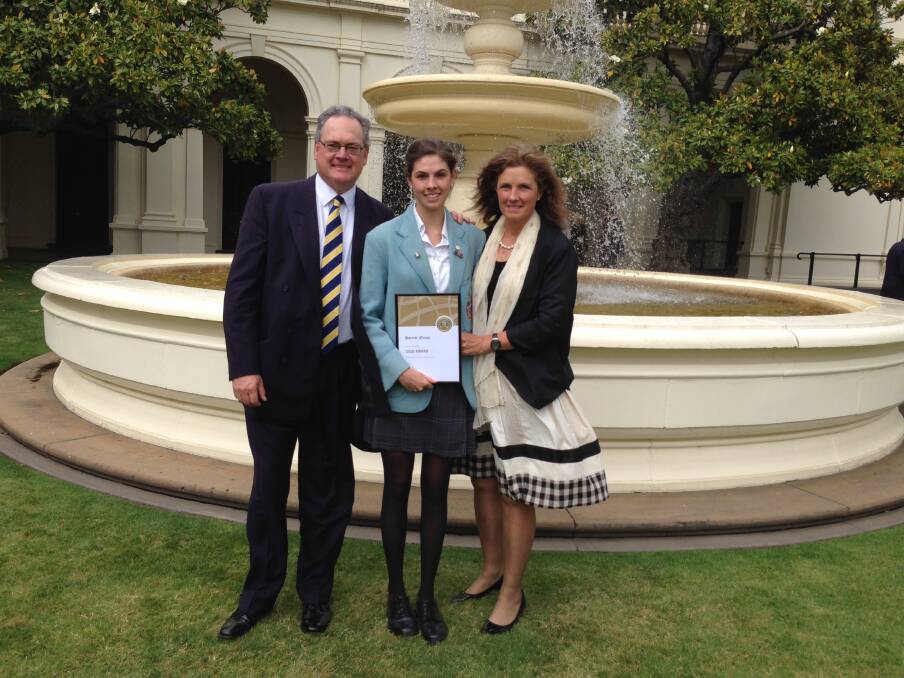Proud parents Ralph and Fiona Nixon with Harriet at Government House. Photo supplied