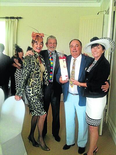 Linnie and Dr John Davis with Tony and Yvonne Springett. Mr Springett was awarded the "Best Tie" at the luncheon. Photo supplied