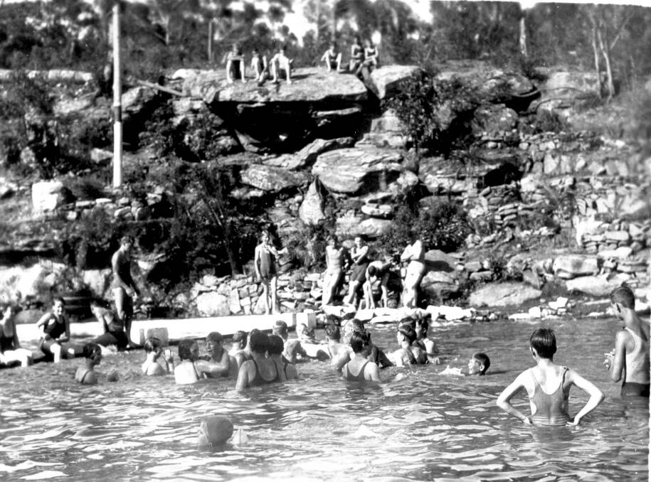 Left: Formal occasion: The official opening and first carnival at Mittagong Baths in 1931. 
 
Right: Great fun: In 1931 the old railway dam became a popular swimming pool. 
	Photos by BDH&FHS