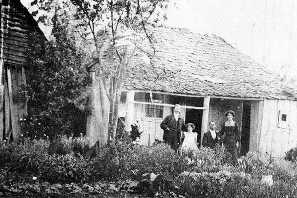 SLAB AND SHINGLE: Burrawang home of the Gardiner family pictured in the 1880s. Photos: BDH