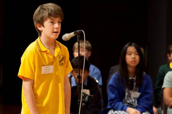 PUT TO THE TEST: Reuben Honore from Robertson Public School competes in the state finals of the NSW Premier's Spelling Bee.