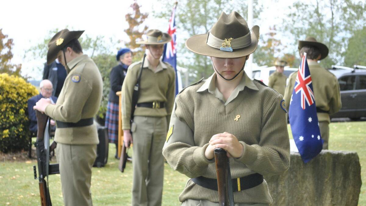 Cadets at Sutton Forest Anzac Day service. Photo by Eliza Winkler