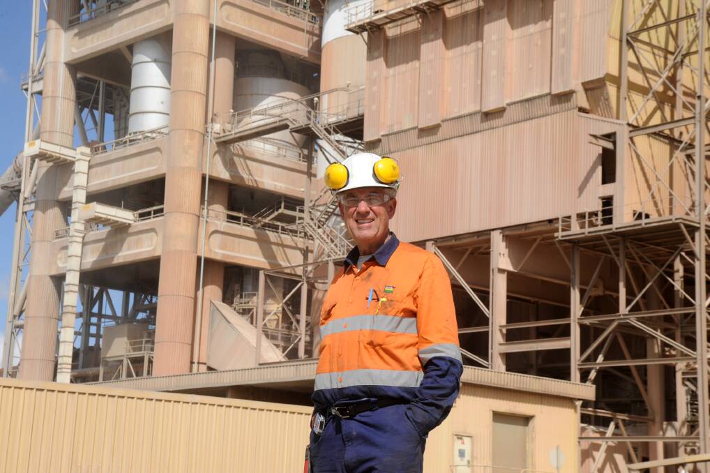 Cr Graham McLaughlin at Boral's Cement Works. Photo supplied