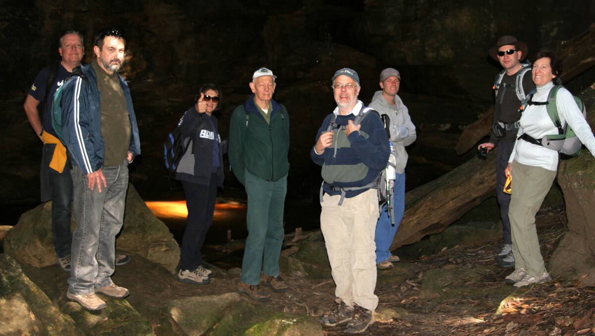 Some of the 13 Southern Highlands Bushwalkers deep underground  at Cave Creek. Photograph by Sasha Baer 