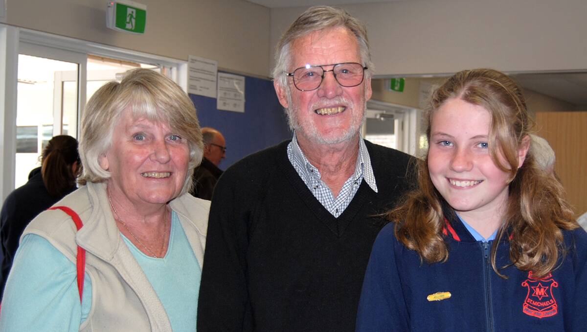 Megan and Tony Goldsmith attend their final primary school grandparents day as their granddaughter Amy Bregonje heads off to high school next year.
