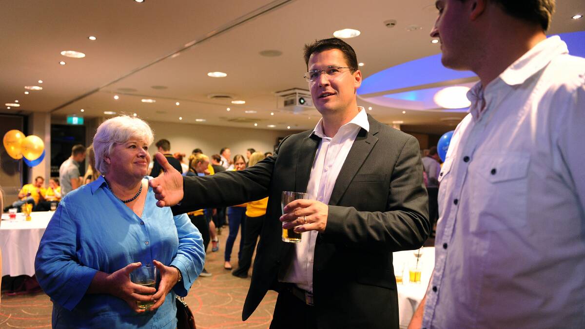 Then-ACT Liberals leader Zed Seselja with former MLA Vicki Dunne in 2012. Picture: Colleen Petch