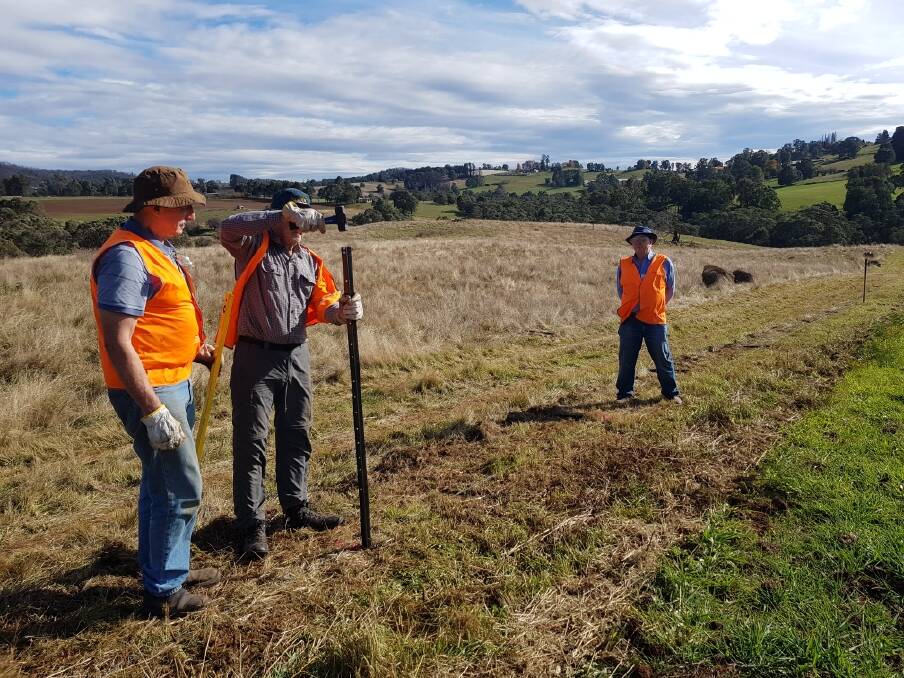 Volunteers marked out fences for BlazeAid. Photo: Supplied