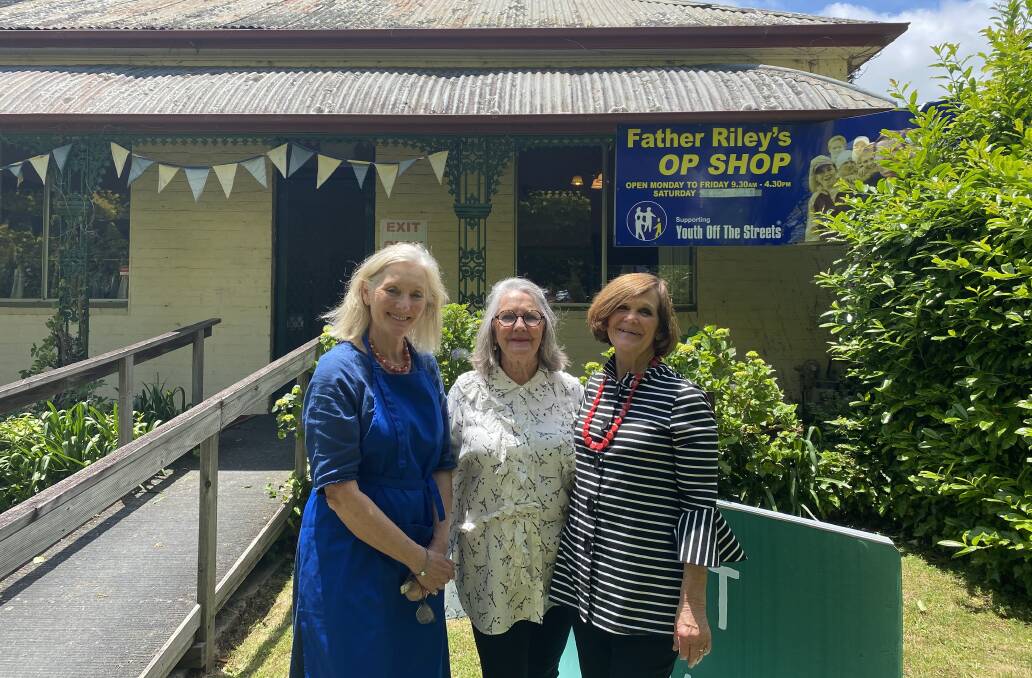 Susie Burnard, Mary Davies and Shirley Pringle are a few of the dedicated volunteers at Father Chris Riley's Op Shop in Bowral, which is looking for a new home. Picture: Briannah Devlin

