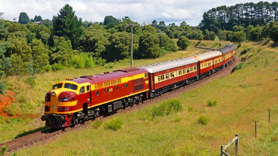 Explore the coast in a heritage diesel locomotive and restored and maintained carriages this weekend. Picture: file
